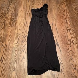 Black one shoulder gown